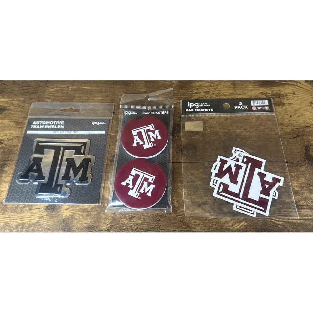 Texas A&M Car Coaster Car Emblem Magnet Bundle Lot Fast Safe Shipping Brand New